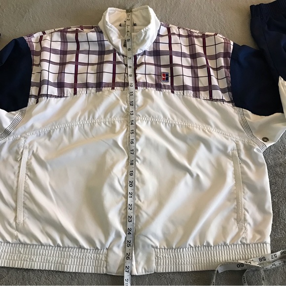 Nike Court Run Division Womens Vintage Plaid Full Zip White Sports Tennis Jacket - Picture 8 of 12